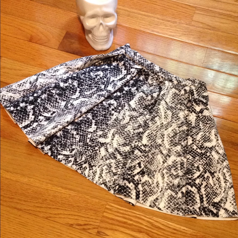 Flare Snake Print Skirt